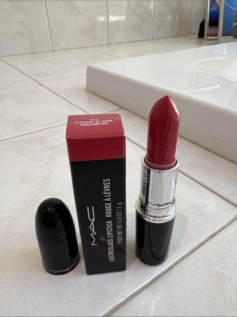 MAC Cosmetics Lustreglass Lipstick - Berry Rose “Pigment of Your Imagination”